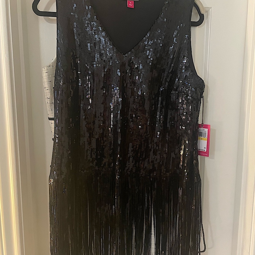 Vince Camuto Black Sequin top